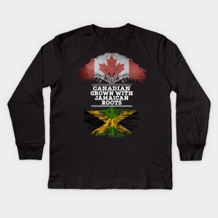 Canadian Grown With Jamaican Roots - Gift for Jamaican With Roots From Jamaica Kids Long Sleeve T-Shirt